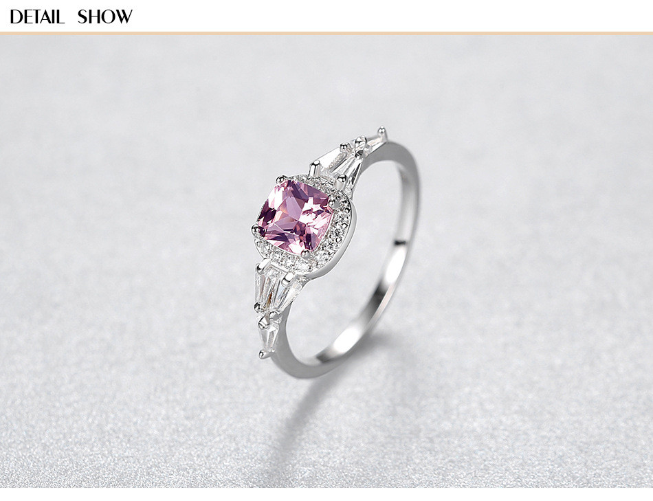 Wholesale Women'S Fashion Square Zircon Sterling Silver Ring