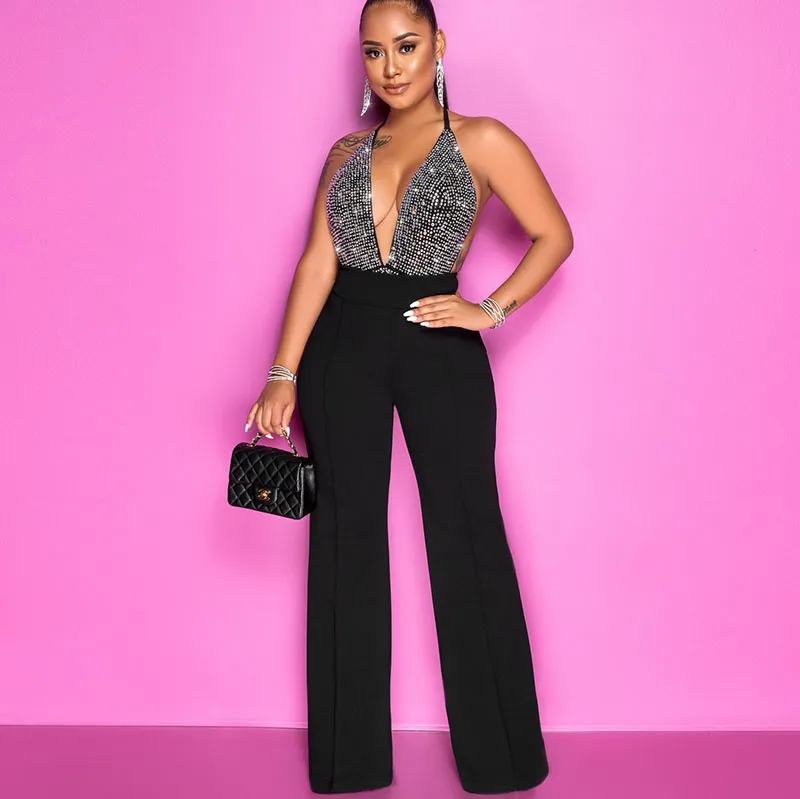 Women High Waist Wide Leg Straight Pants Urban Style Solid Color