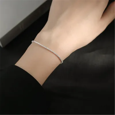 Women Simple Fashion Metal Chain Sparkling Princess Necklace