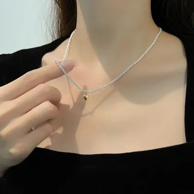 Women Simple Fashion Metal Chain Sparkling Princess Necklace