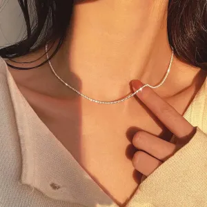 Women Simple Fashion Metal Chain Sparkling Princess Necklace