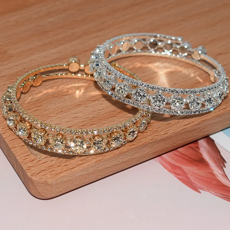 Women's Temperament Full Diamond Winding Open Crystal Bracelet
