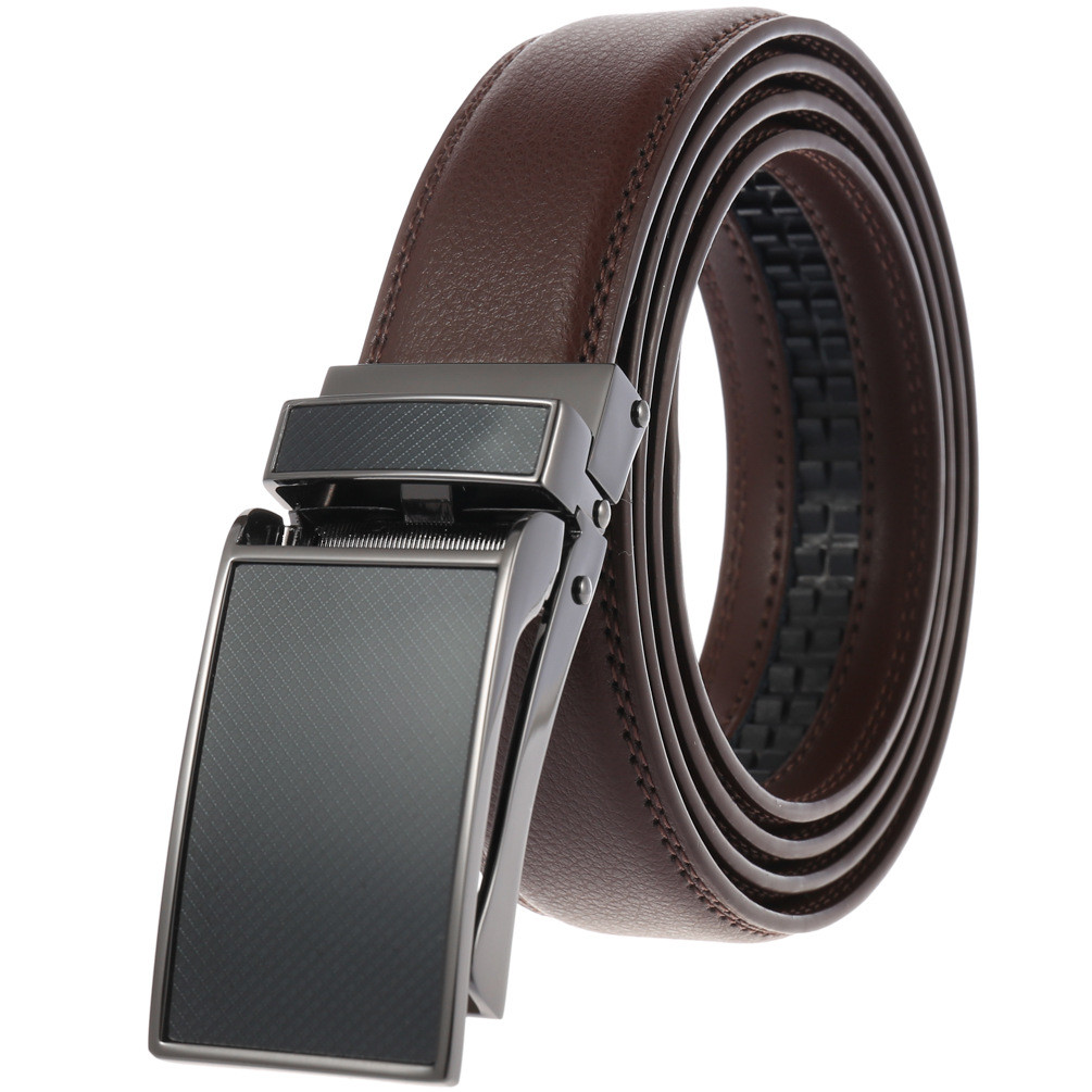 Men's Leather Dress Belt Wild Men's Automatic Buckle Large Z Letter Belt  Side Belt with Edging Leather Buckle Belt Belt Scratch Resistant Jeans Belt  