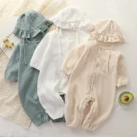 Toddlers Newborn Baby Girls Long Sleeve Solid Color Jumpsuit