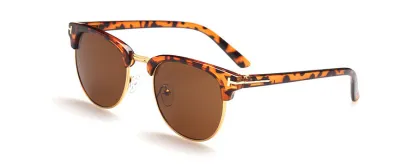 Unisex Fashion Half Frame Oval Metal Sunglasses
