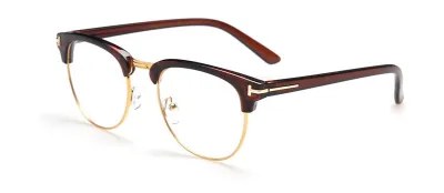Unisex Fashion Half Frame Oval Metal Sunglasses