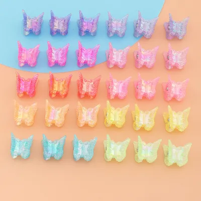 Children Kids Toddlers Candy Color Butterfly Hairpin Plastic Hair Clips for Girls