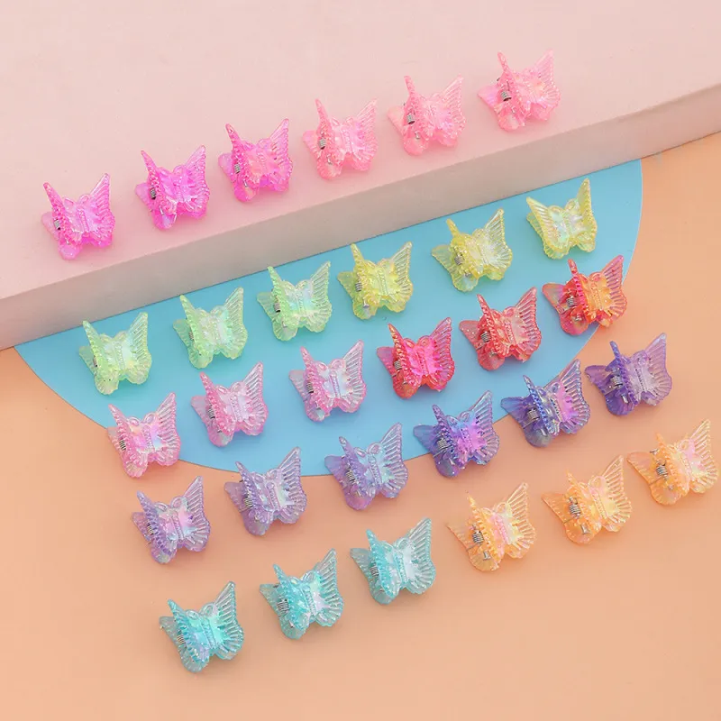 Children Kids Toddlers Candy Color Butterfly Hairpin Plastic Hair Clips for Girls