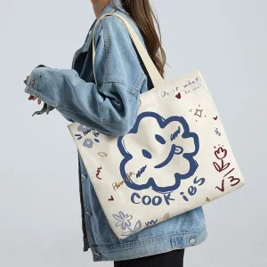 Women's Fashion Graffiti Vintage Large Capacity Canvas Tote Bag