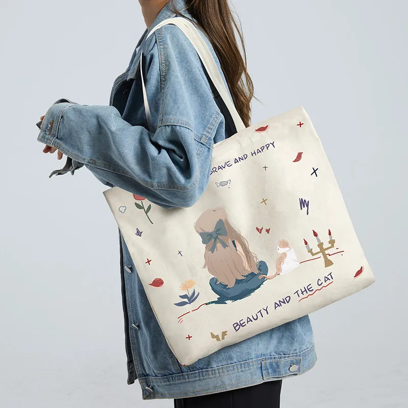 Wholesale Women Fashion Cute Bear Canvas Tote Bag