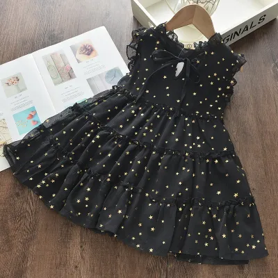 Children Kids Toddlers Girls Sleeveless Bronzing Sweet Princess Dress Cotton Blend