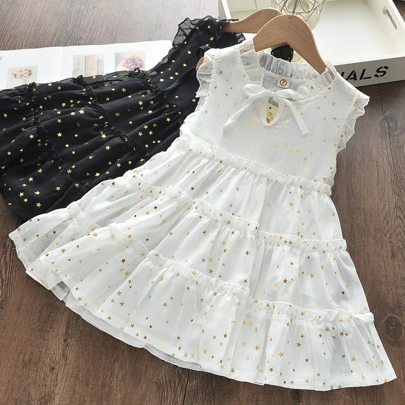 Children Kids Toddlers Girls Sleeveless Bronzing Sweet Princess Dress Cotton Blend