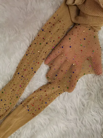 Women Fashion Sexy Rhinestone Fishnet Stockings