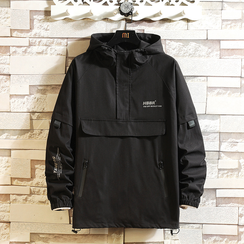 トップス yai Wholesale Men Casual Half Zip Large Size Loose Hooded Long