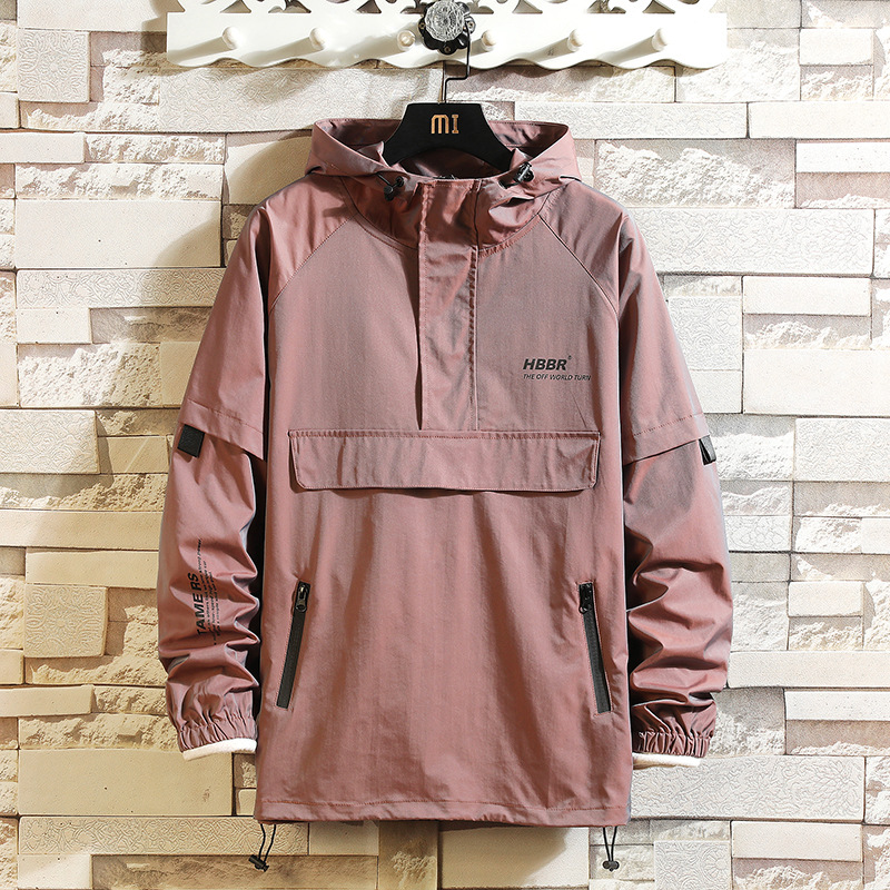 Wholesale Men Casual Half Zip Large Size Loose Hooded Long