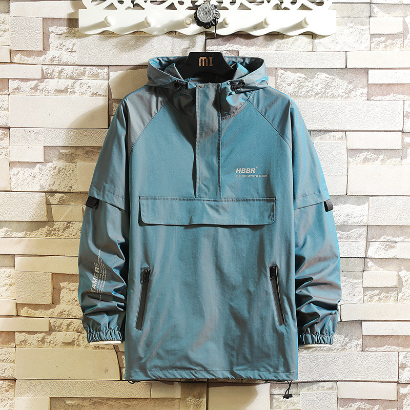トップス yai Wholesale Men Casual Half Zip Large Size Loose Hooded Long