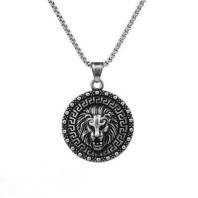 Men's Exaggerated Punk Bullet Skull Round Titanium Steel Hip Hop Necklace