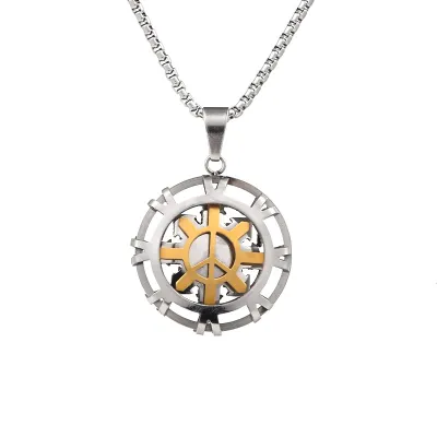 Men's Exaggerated Punk Bullet Skull Round Titanium Steel Hip Hop Necklace