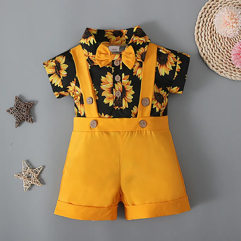 Girasol Tejido Traje De Girasol Para Bebe Wholesale Conjunto De