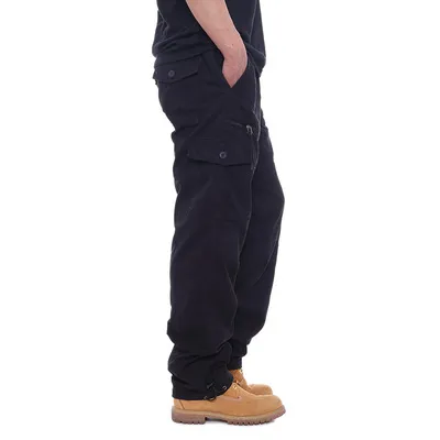Men Casual Elastic Large Size Multi-Pocket Loose Trousers