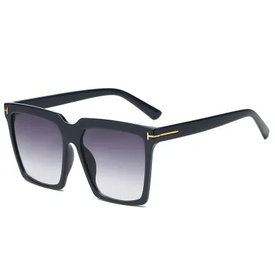 Women Personality Fashion Oversized Square Frame Sunglasses with AC Lens
