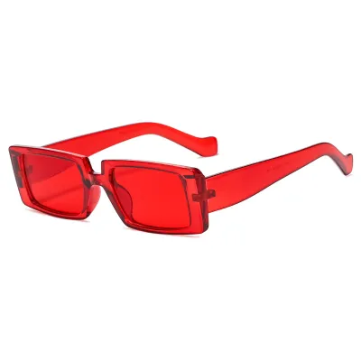 Women Fashion Transparent Square Sunglasses PC Frame