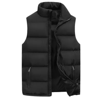 Men Casual Sleeveless Warm Cotton Vest Cardigan Sports Plaid