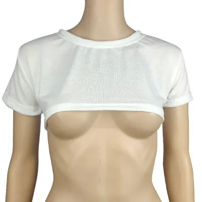 Summer Edgy Women's Ultra-Short Crop Top - Short Sleeve, Solid Color, Slim Fit