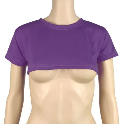 Summer Edgy Women's Ultra-Short Crop Top - Short Sleeve, Solid Color, Slim Fit