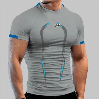 Men Sports Fitness Training Breathable Large Size Short-Sleeved T-Shirt