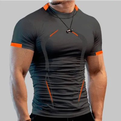 Men Sports Fitness Training Breathable Large Size Short-Sleeved T-Shirt