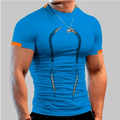 Men Sports Fitness Training Breathable Large Size Short-Sleeved T-Shirt