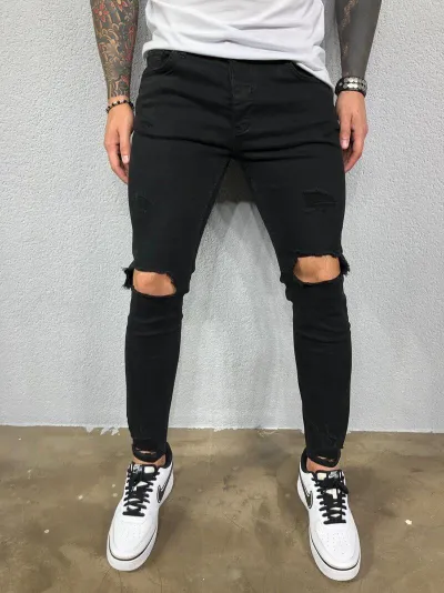 Men's Fashion Ripped Stretch Skinny Denim Jeans