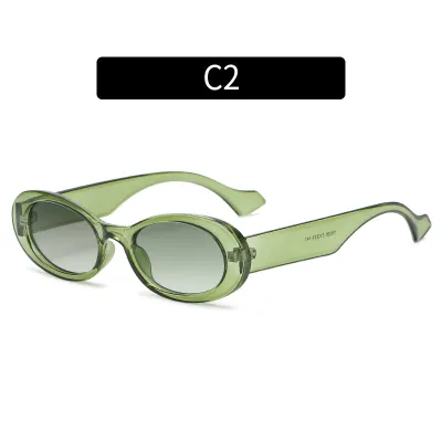 Women Fashion Simple Oval Small Frame Sunglasses