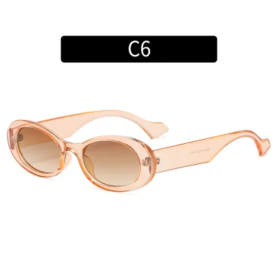 Women Fashion Simple Oval Small Frame Sunglasses