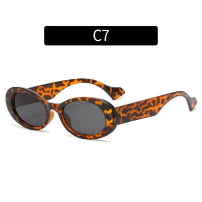 Women Fashion Simple Oval Small Frame Sunglasses