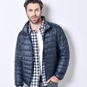 Autumn Winter Men Casual Solid Color Quilted Sleeveless Vest Down Coat