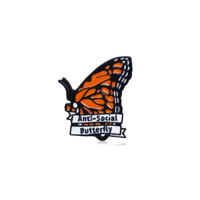 Creative Personality Butterfly Oil Drip Brooch Unisex Nature Alloy