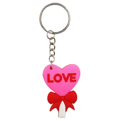 Creative Heart Valentine's Day Keychain PVC Ball Key Chain