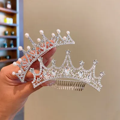 Children Kids Toddlers Birthday Performance Princess Rhinestone Crown Headdress