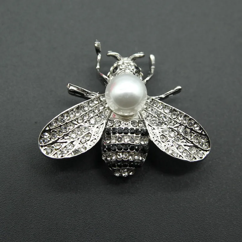 Women Cute Small Bee Corsage Pearl Brooch