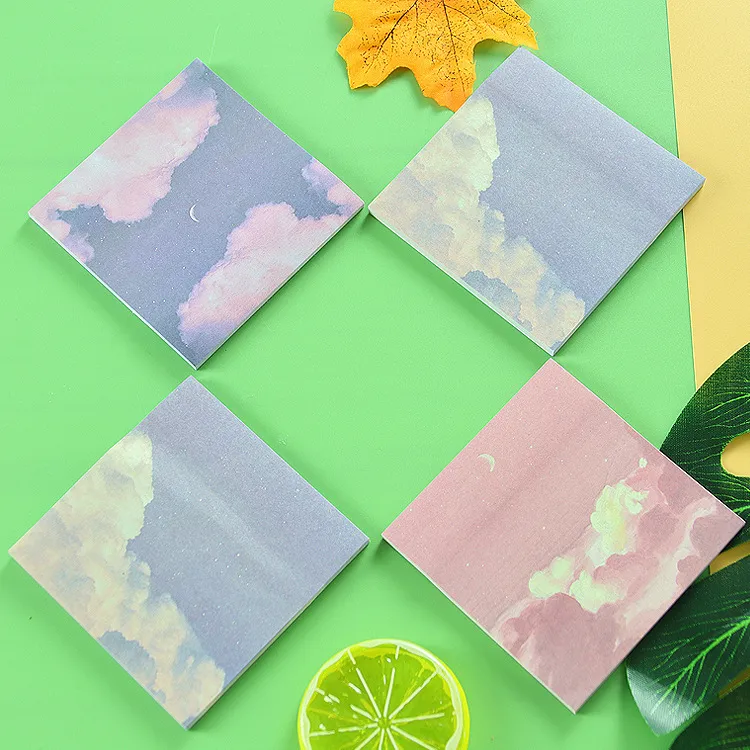 Student Memo Starry Sky Scenery Tearable High Adhesive Sticky Notes Notebooks