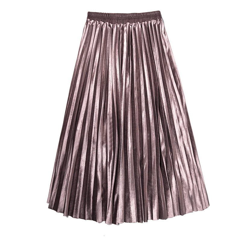 metallic pleated skirt wholesale