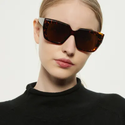Women Personality Square Fashion Round Face Sunglasses