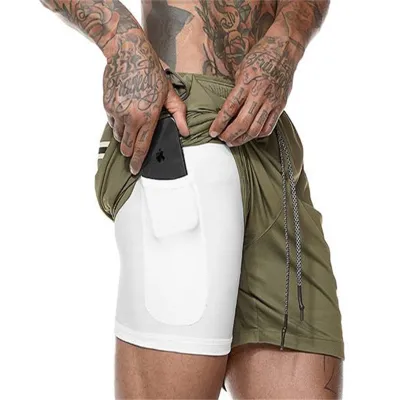 Men'S Fashion Solid Color Double Lace Shorts