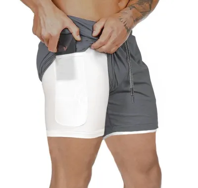 Men'S Fashion Solid Color Double Lace Shorts