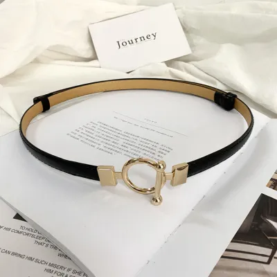Wholesale Women Fashion Simple Metal Buckle PU Leather Belt
