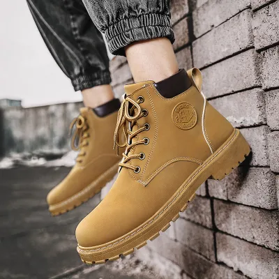 Men Fashion Chunky Heel Thick-Soled Warm Boots