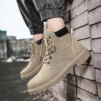 Men Fashion Chunky Heel Thick-Soled Warm Boots