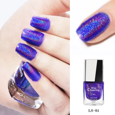 Women's Laser Sequin Multicolor Nail Polish - Shimmer Glitter Any Skin Type